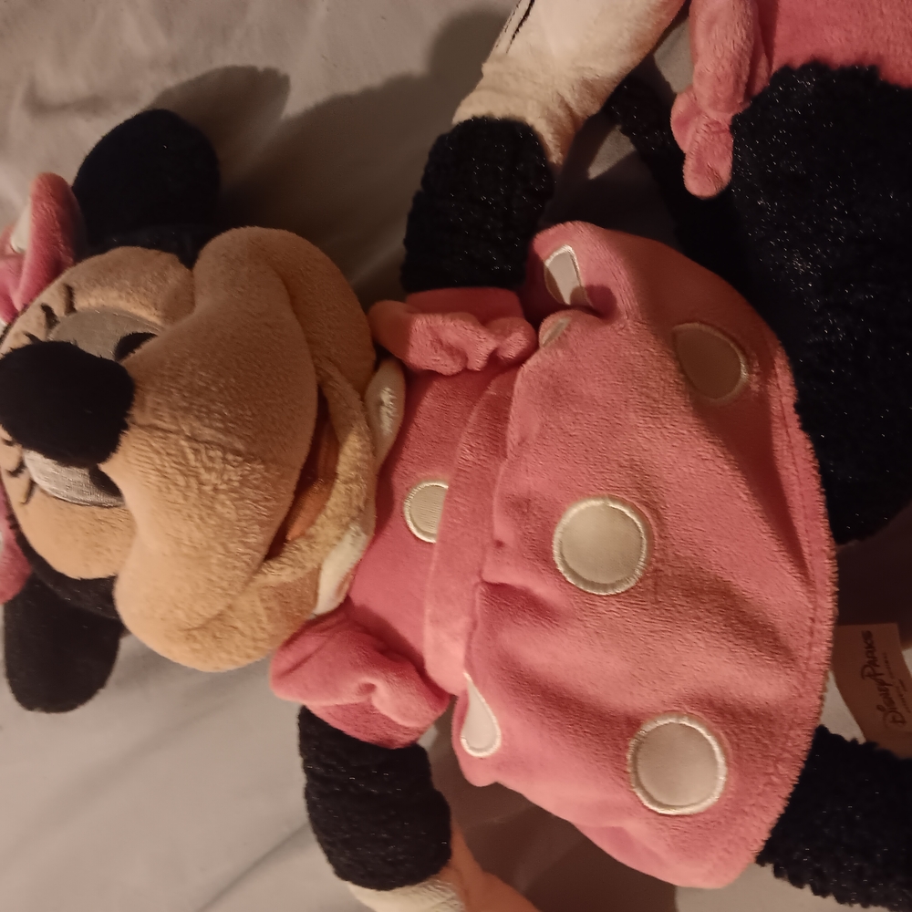 Disney Minnie Mouse Pink and Black Plush Stuffed Animal